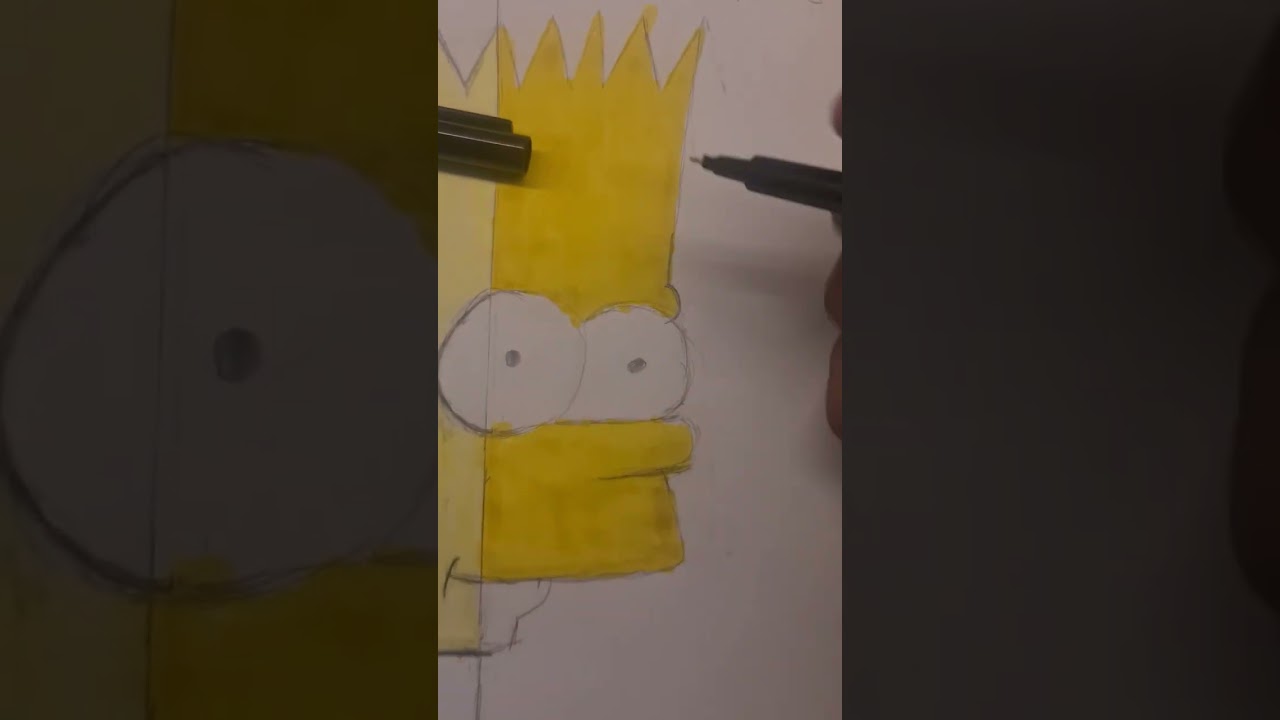 Part 2 Bart Simpson with Brush Pens 