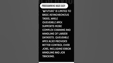 Difference between future and queueable apex #salesforce #apex #programmingmadeeasy