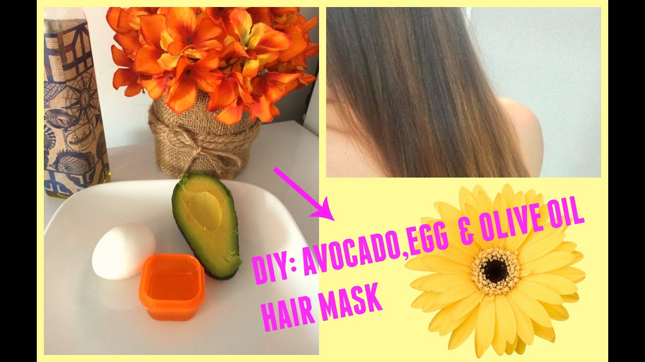 DIY AVOCADO, EGG & OLIVE OIL HAIR MASK YouTube