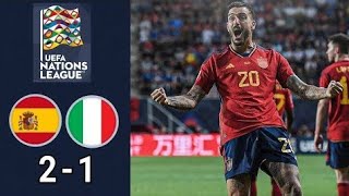 Spain vs Italy 2-1 highlights UEFA National league 2023 #football #trending #viral #spain #italy