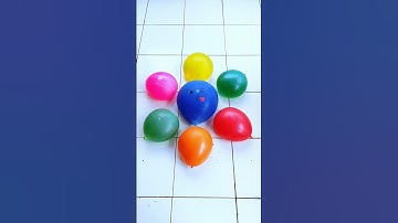 Funny Blue Emoji Water Balloon and 6 Small Balloons Popping – So Satisfying #poppballons #asmr
