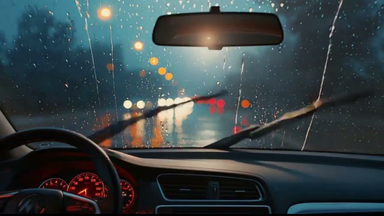 Rain and Thunder Inside a Car at Night 🌧️ Cozy Storm Sounds for Sleep
