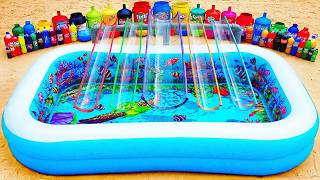 Water Slide Experiment: Giant Pool with Toothpaste Eruption, Big Coca Cola, Fanta, Sprite and Mentos