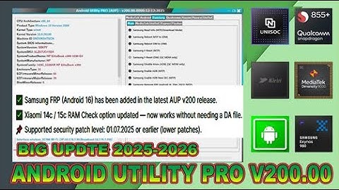 New Update Android Utility PRO V.200.00-2026 Android 15-16 Tested  | Best Tool For Android Solution