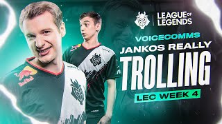 Jankos Really Trolling | LEC Spring 2020 Week 4 Voicecomms