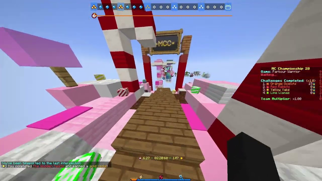 (Former World Record) MCC 28 Parkour Warrior - All Bonus Paths + Hard Ending 5:56.70