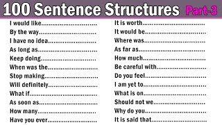 100 English Sentence Structures for Spoken English | Part 3