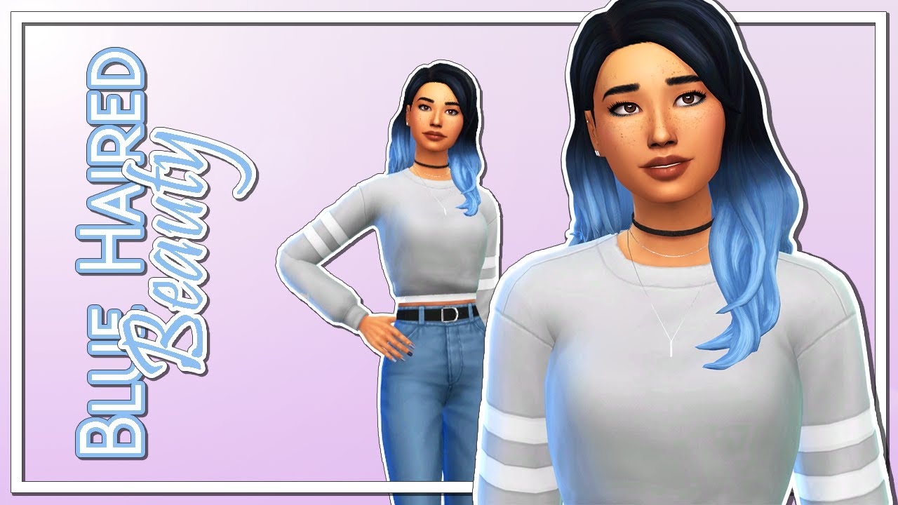 Sims 4 Custom Content: Long Blue Hair - wide 3