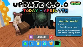 📦 Update 4.0.0 Unboxing Simulator today - April 7th 📦 ARCADE WORLD
