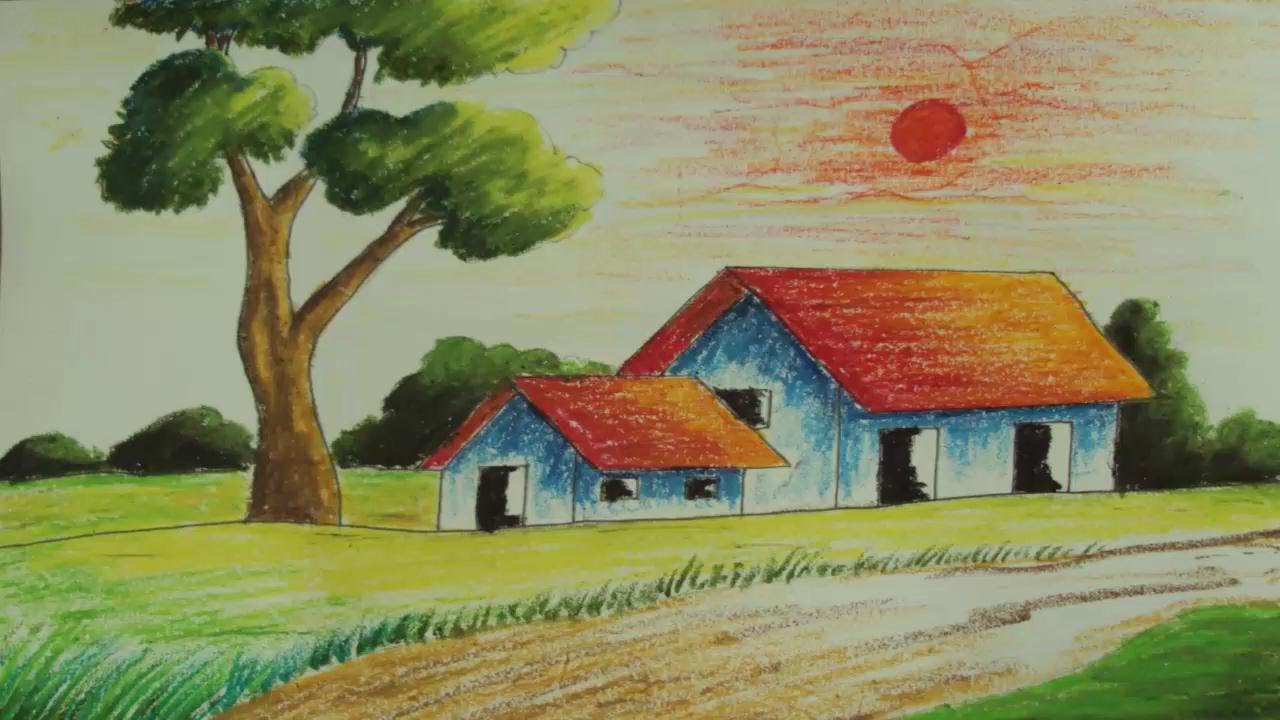 Pastel Painting | How to Draw a simple Landscape | Episode-5 - YouTube