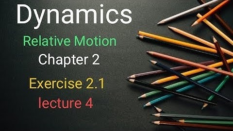 Dynamics Ex 2.1(lecture 4) Ba/ Bsc 6th sem