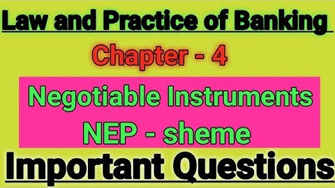 Law and Practice of Banking|Negotiable Instruments|Bcom 2sem|NEP-sheme|Important Questions|