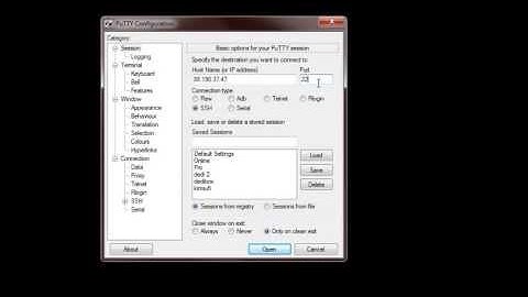 Utilisation de putty