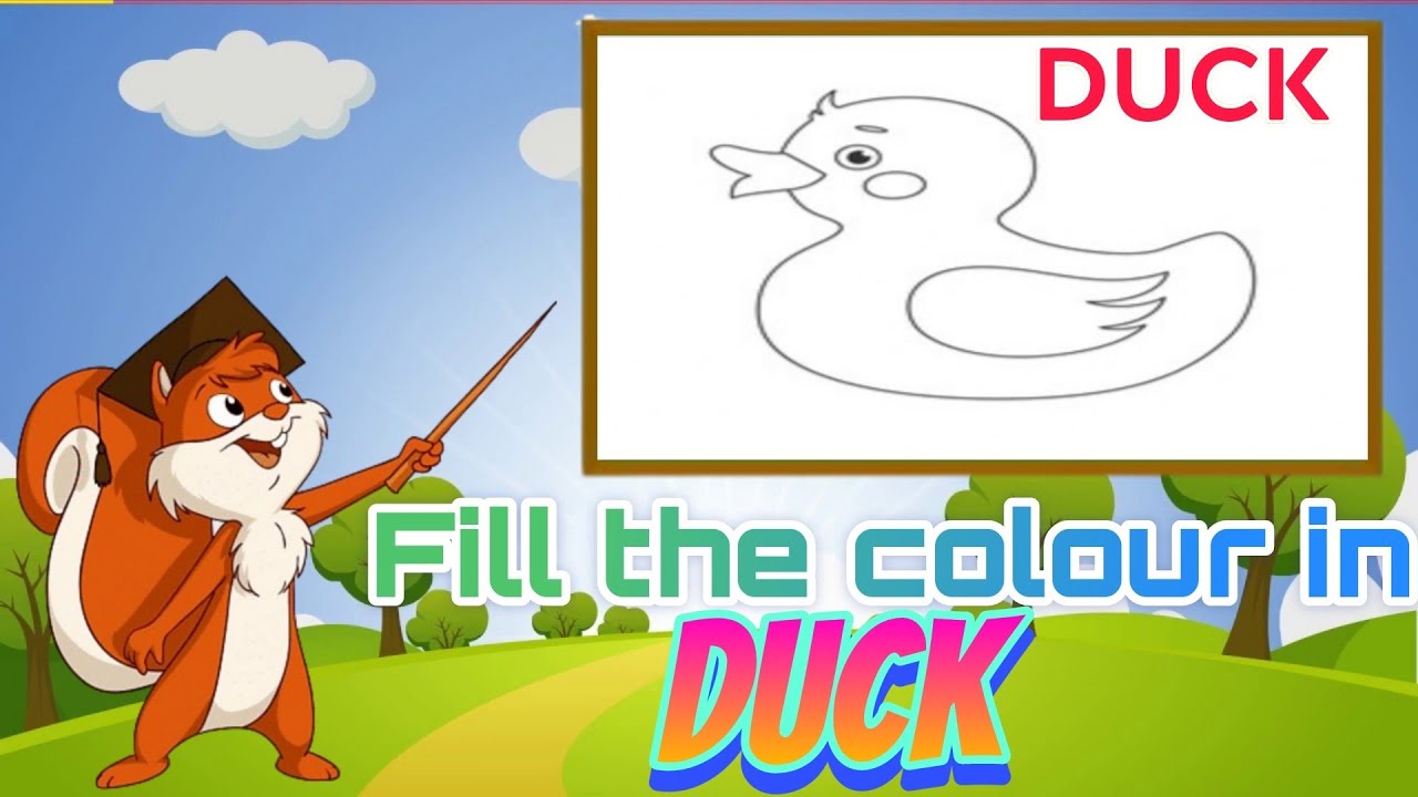 Fill the colour in duck| amazing drawing video| drawing video| children drawing video|#youtube ...