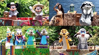 Characters at Disney's Animal Kingdom w/Mickey & Minnie, Pluto, Donald, More in Boats, Distanced