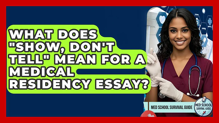 What Does "show, Don't Tell" Mean For A Medical Residency Essay? - Med School Survival Guide