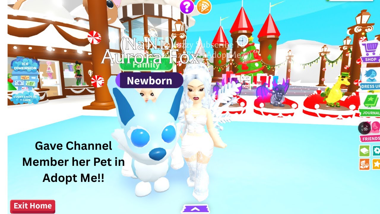 Gave Gold Channel Member A Pet In Adopt Me - YouTube