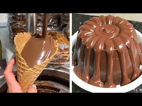 Homemade Chocolate Cake With Milk Cream Recipes | Satisfying Chocolate Cake Decorating Compilation