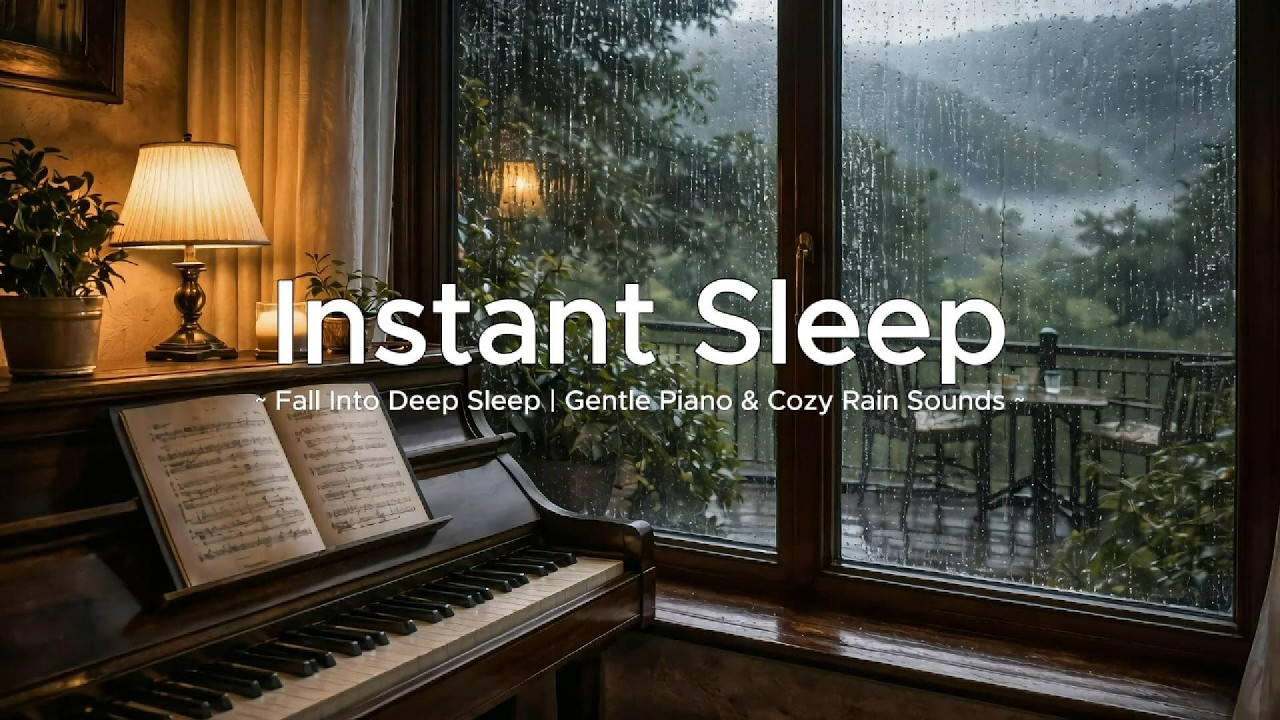 Deep Sleep Music 🌙 Cozy Rain & Soft Piano for Insomnia, Stress Relief & Anxiety