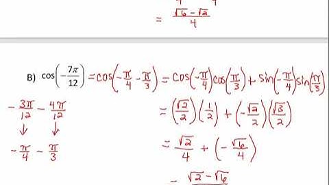 Trig 5.3 - Sum and Difference Identities for Cosine