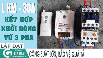 Bộ điều khiển từ xa 1km, 30A kết hợp khởi động từ 3 pha cho thiết bị công suất lớn, bảo vệ quá tải