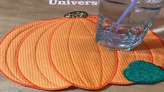 Kreative Kiwi Machine Embroidery In the Hoop ITH pumpkin placemat