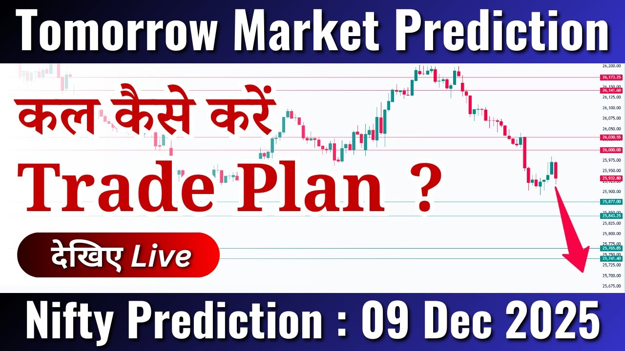 Tomorrow Nifty Prediction | Nifty updates for Tomorrow | 09 Dec 2025 # ...