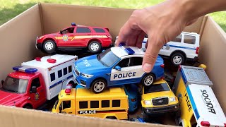 Toy Cars to the Rescue! 🚓 Fire Truck, Police Car & Ambulance Help Friends  Car Wash Stories for Kid