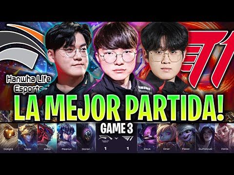 LA MEJOR PARTIDA ENTRE FAKER Y PEANUT! | HLE vs T1 Game 3 LCK Summer 2024