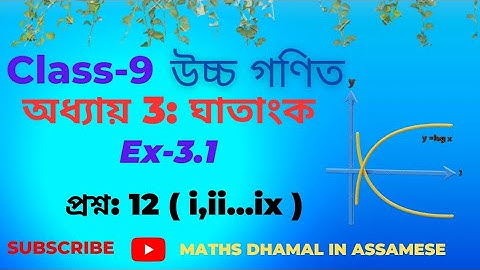 class 9 advance maths ex 3.1 q12 (i, ii, ......., ix) |@mathsdhamalinassamese