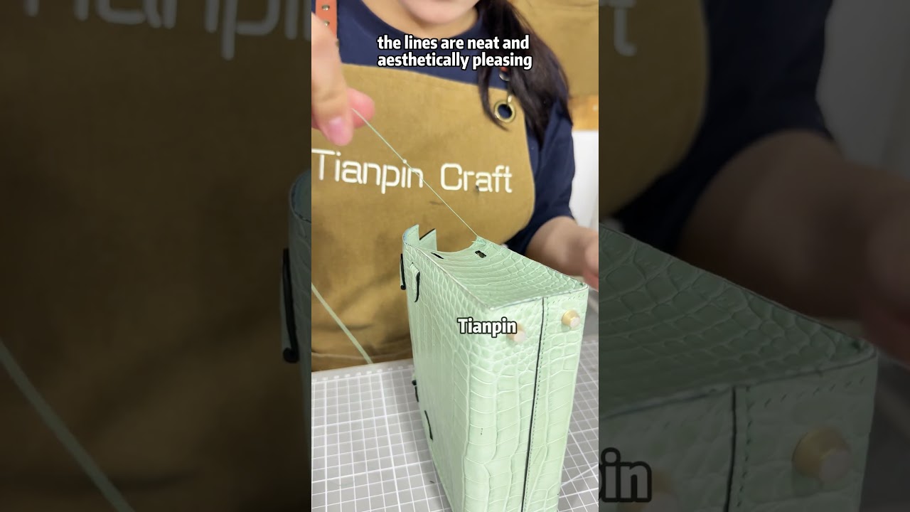 Do you want it? A bag made of crocodile skin in mint green color