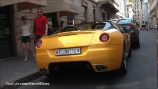 Ferrari 599 sa aperta sound - loud start up, accelerations & overview
in milan!