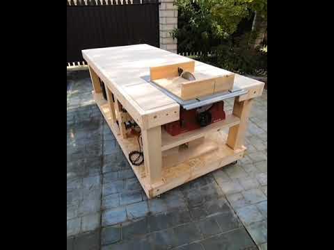 diy table saw workbench mobile simple and functional