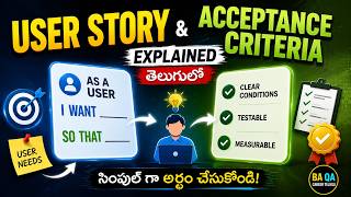 User Story & Acceptance Criteria Explained in తెలుగు | Real-Time Example | BA & QA