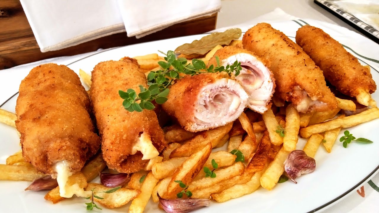 FLAMENQUINES DE POLLO rellenos de jamón y queso. Los niños te los quitarán de los manos !!!