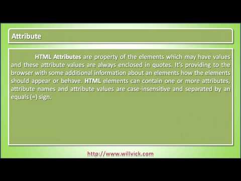 Attribute - HTML Tutorial for beginners with Examples - willvick.com