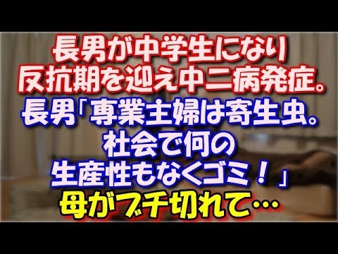 【スカッとする話】 長男が中学生になり反抗期を迎え中二病発症。長男「専業主婦は寄生虫。社会で何の生産性もなくゴミ！」 母がブチ切れて… スカッと修羅場ラバンダ