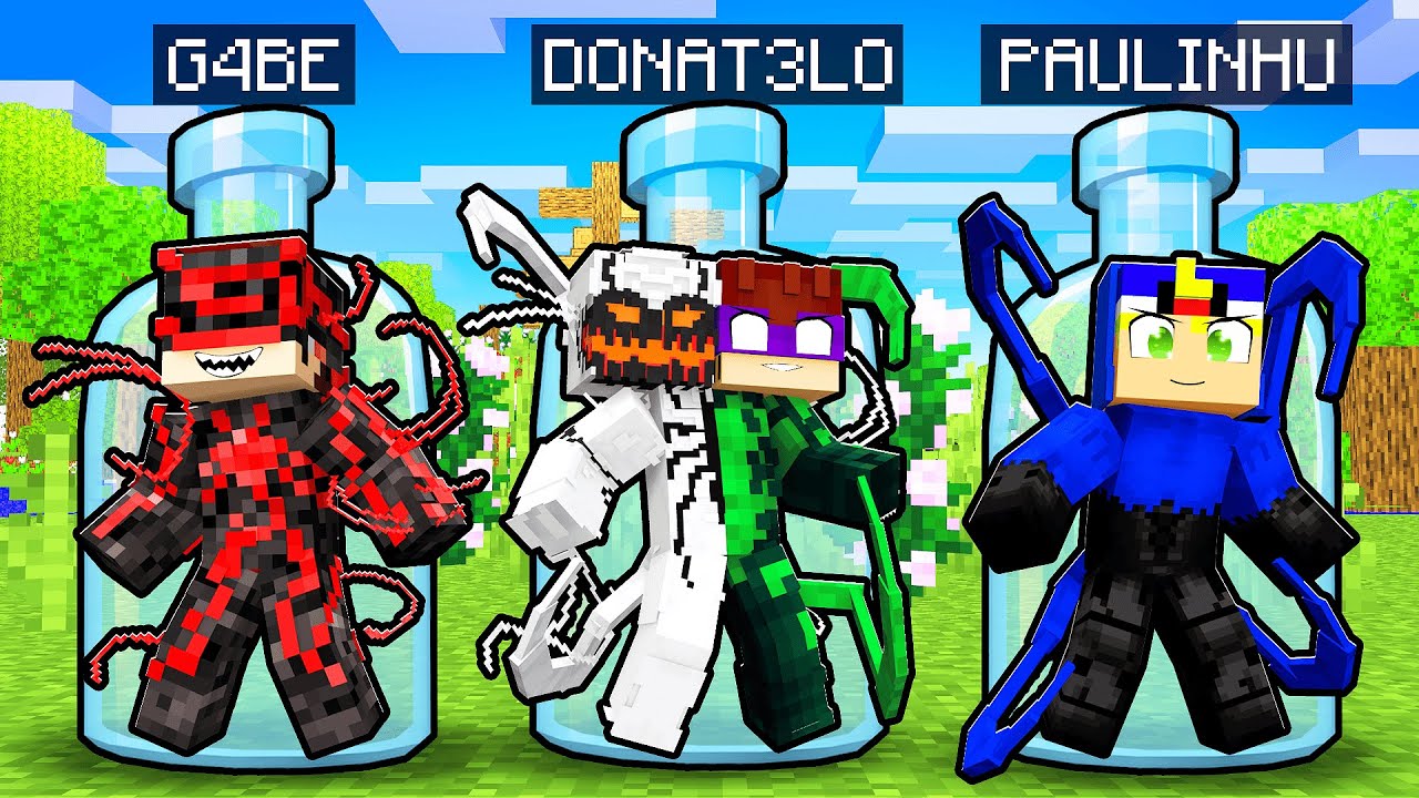 PRESO em UMA GARRAFA como SIMBIONTES no Minecraft! (Grendel,Anti-Venom,Anti-Toxina)