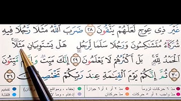 برنامج إعراب القرآن الكريم سورة الزمر آية (29)