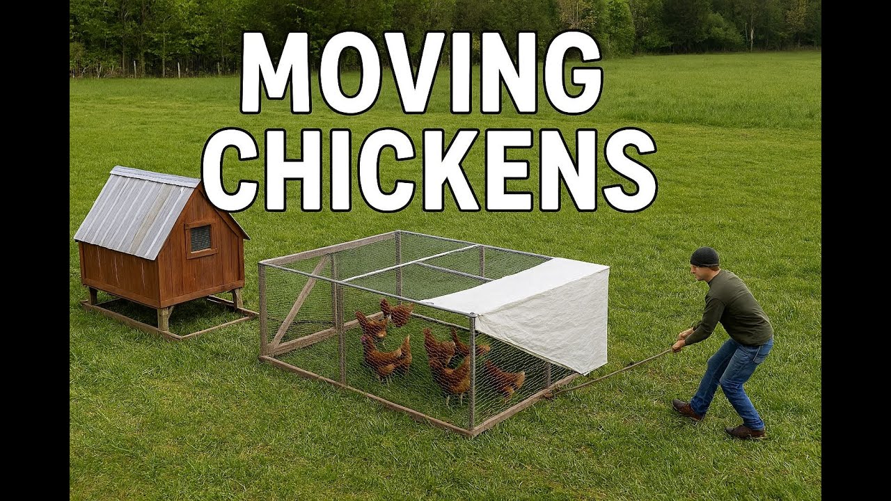 Moving Chickens the EASY Way! Mobile Coop on Skids + Portable Run Setup