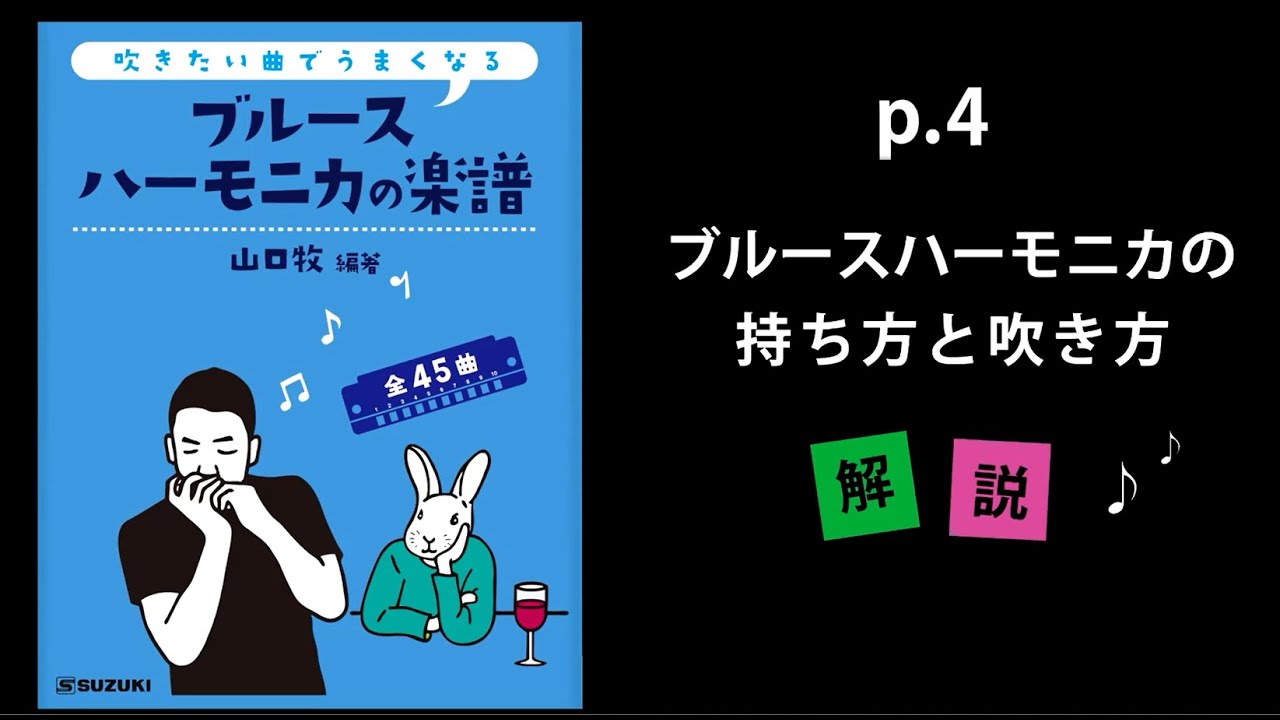 山口牧 ブルースハーモニカの楽譜p4 ブルースハーモニカの持ち方と吹き方 Youtube