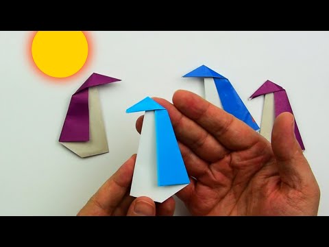 [Оригами легкое] Как сделать пингвина из бумаги своими руками.