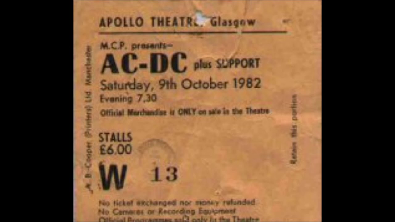 AC/DC | Intro and Hells Bells | Glasgow Apollo 1982 - YouTube