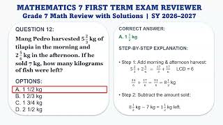 Grade 7 Mathematics Exam Reviewers 2026–2027 | First Term Coverage, Competencies & Mastered Skills📚🚀 Grade 7 Mathematics Exam Reviewers 2026–2027 | First Term Coverage, Competencies & Mastered Skills📚🚀
