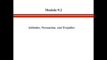 Module 9 Segment 2 - Attitudes, Persuasion, & Prejudice
