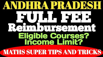 AP Full Fee Reimbursement Eligible Courses, Income Limit & Other Condtns MATHS SUPER TIPS AND TRICKS
