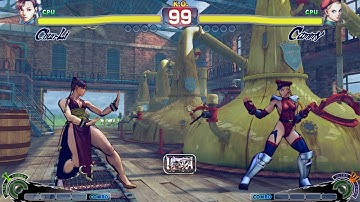 Chun-Li vs Cammy! Ultra Street Fighter 4 CPU vs CPU
