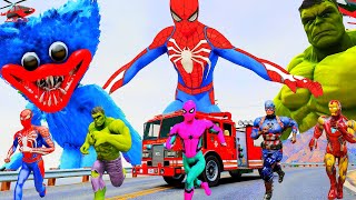 Siêu Nhân Người Nhện Chạy Xe Ô Tô Cứu Hỏa Giải Cứu Siêu Anh Hùng Spiderman 2 Superhero, Avengers