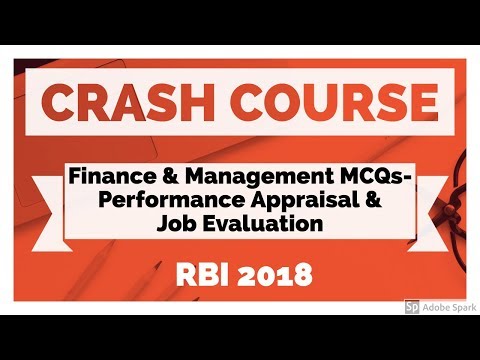 RBI GRADE B 2018 | FINANCE & MANAGEMENT MCQs | Performance Appraisal & Job Evaluation
