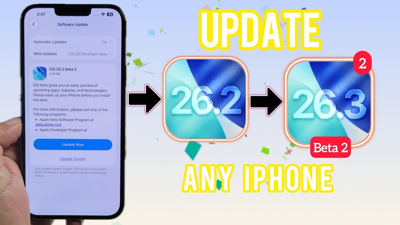 How to Update iPhone From iOS 26.2 to iOS 26.3 Beta 2 Update | Step By Step (Full Guide)